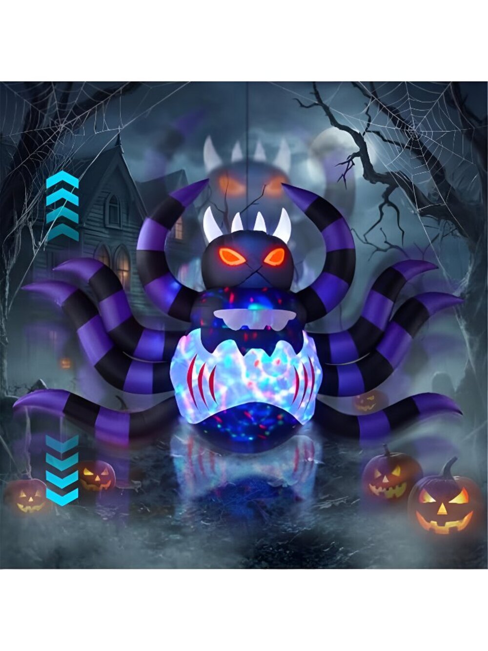 Halloween Animatronics Up/Down Auto-Motion Inflatable Spider Decorations